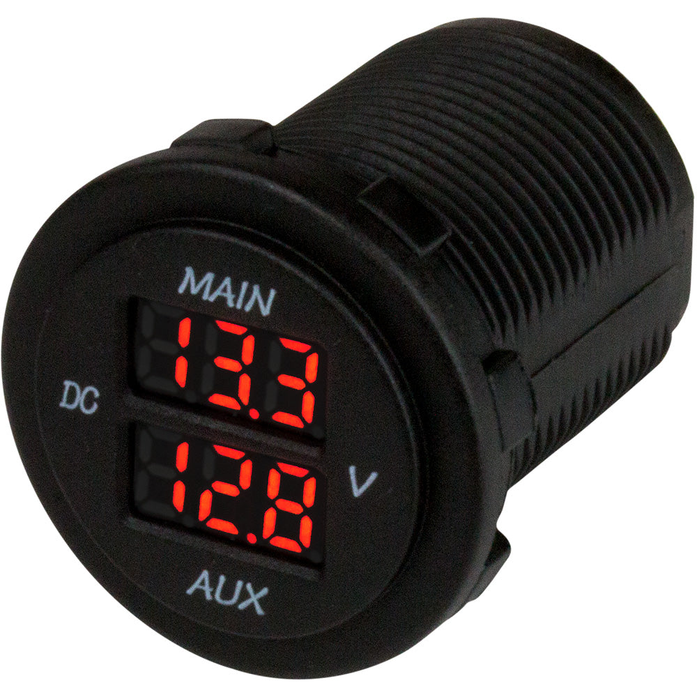 Sea-Dog Round Voltage Meter 5V-15VDC w/Rainbow Dial [421616-1] - Tetron Marine Store