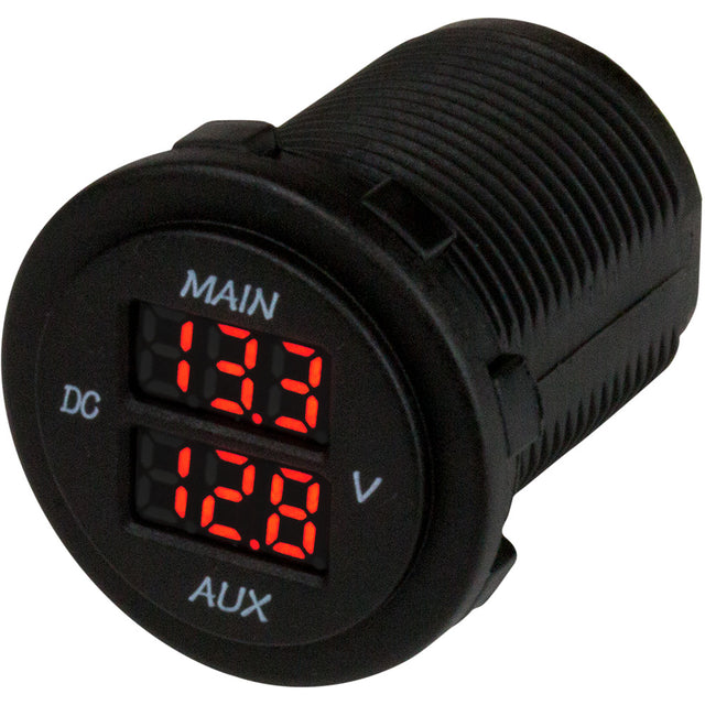 Sea-Dog Round Voltage Meter 5V-15VDC w/Rainbow Dial [421616-1] - Tetron Marine Store