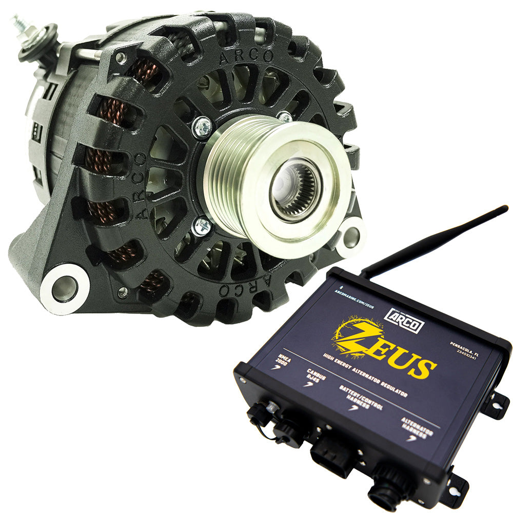 ARCO Zeus 24V 7kW N62 Alternator w/Clutch Pulley  Zeus High-Energy Alternator Regulator [4504-AZ1000]
