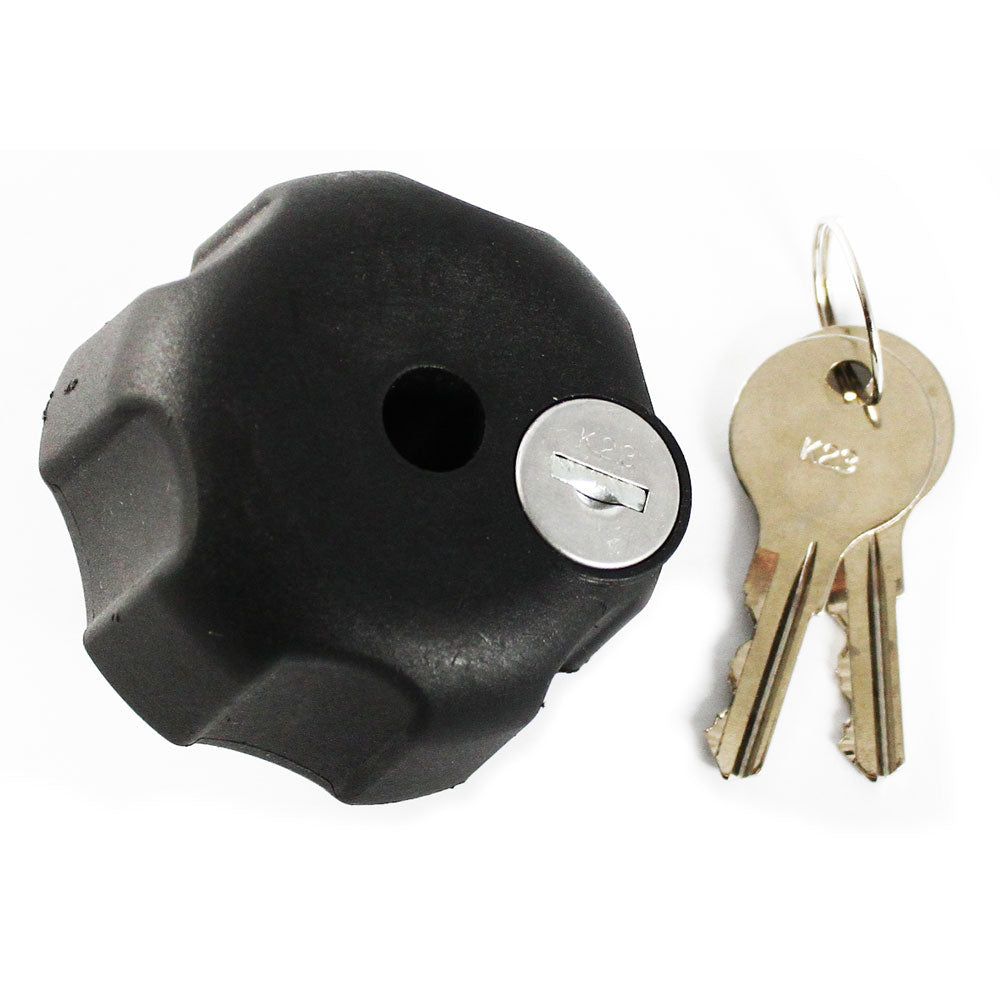 Bouton de montage RAM avec serrure à clé et 1/4 "- 20 trous en laiton [RAM-KNOB3LU]