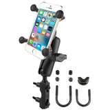 RAM Mount Kombi-Brems-/Kupplungsbehälter-U-Bolzen-Halterung mit Universal-X-Grip-Zellen-/iPhone-Halterung [RAM-B-174-UN7U]