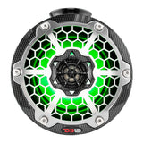 DS18 HYDRO 6,5 "Haut-parleur de tour de wakeboard compact avec lumières LED RVB - 375W - Fibre de carbone noire [CF-PS6]