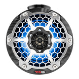 DS18 HYDRO 6,5 "Haut-parleur de tour de wakeboard compact avec lumières LED RVB - 375W - Fibre de carbone noire [CF-PS6]