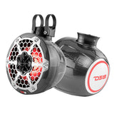 DS18 HYDRO 6.5" Compact Wakeboard Pod Tower Speaker w/RGB LED Lights - 375W - Black Carbon Fiber [CF-PS6] - Tetron Marine Store