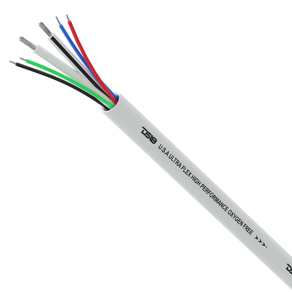 DS18 Marine verzinntes OFC 18GA RGB-Kabel mit 16GA-Lautsprecherkabel – 100 Spulen [MOFC16/18GA-100SWRGB]