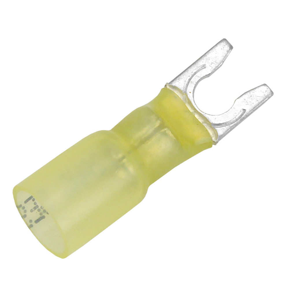 Pacer 12-10 AWG Heat Shrink Spade Terminal - #10 Stud Size - 25 Pack [TE10-10SLF-25] - Tetron Marine Store