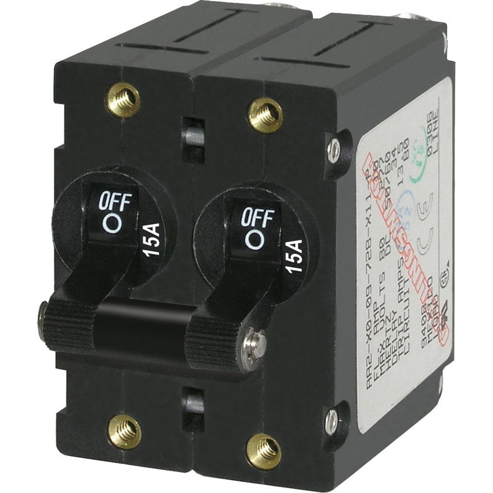 Blue Sea 7234 A-Series Double Pole Toggle - 15A - Black [7234] - Tetron Marine Store