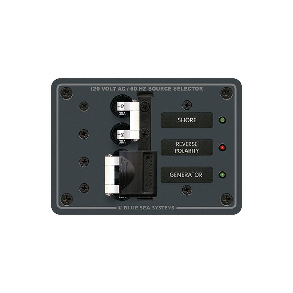 Blue Sea 8032 AC Toggle Source Selector 120V AC - 30AMP - White Switches [8032] - Tetron Marine Store