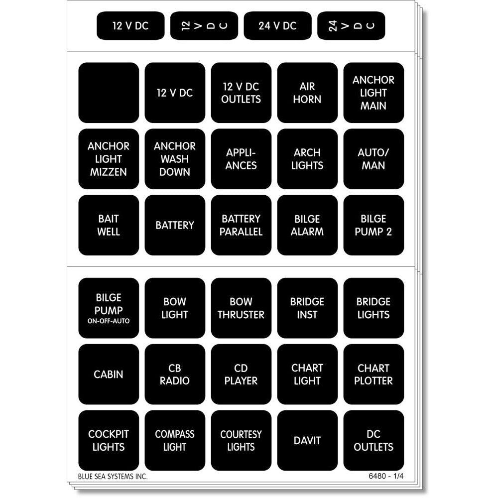 Blue Sea 4217 Square Format Label Set - 120 [4217] - Tetron Marine Store