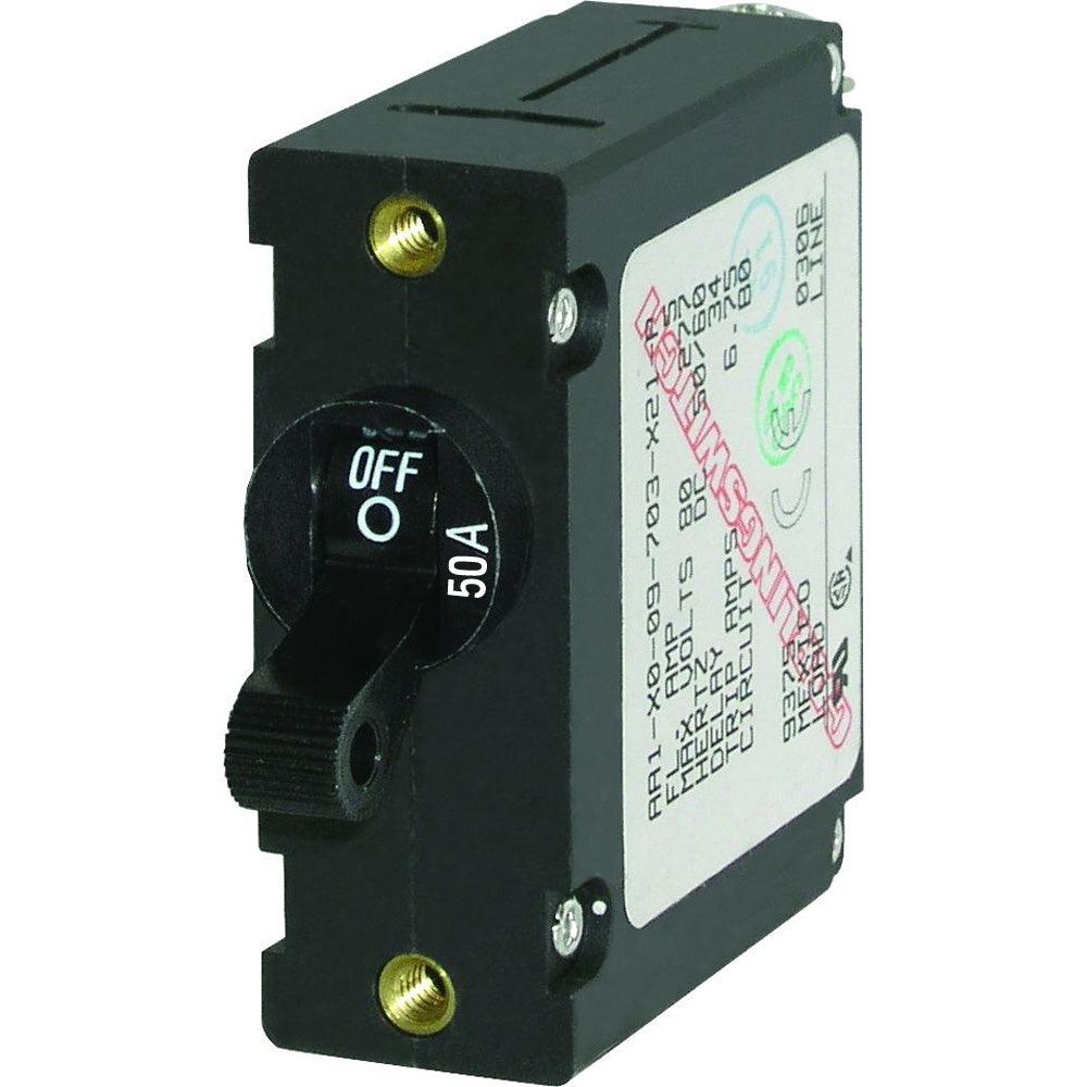 Blue Sea 7228 AC / DC Single Pole Magnetic World Circuit Breaker  -  50 Amp [7228] - Tetron Marine Store