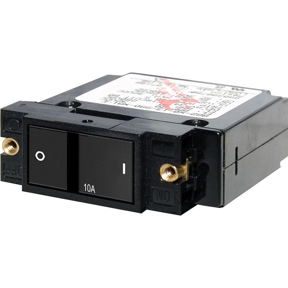 Blue Sea 7402 Single Pole Small Case 2" Flat Rocker Circuit Breaker  -  10 Amp [7402] - Tetron Marine Store