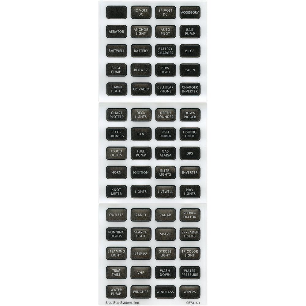 Blue Sea 8214 Black Small Format Label Kit - 60 Labels [8214] - Tetron Marine Store