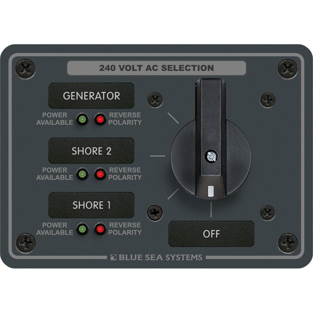 Blue Sea 8361 AC Rotary Switch Panel 65 Ampere 3 Positions + OFF, 3 Pole [8361] - Tetron Marine Store
