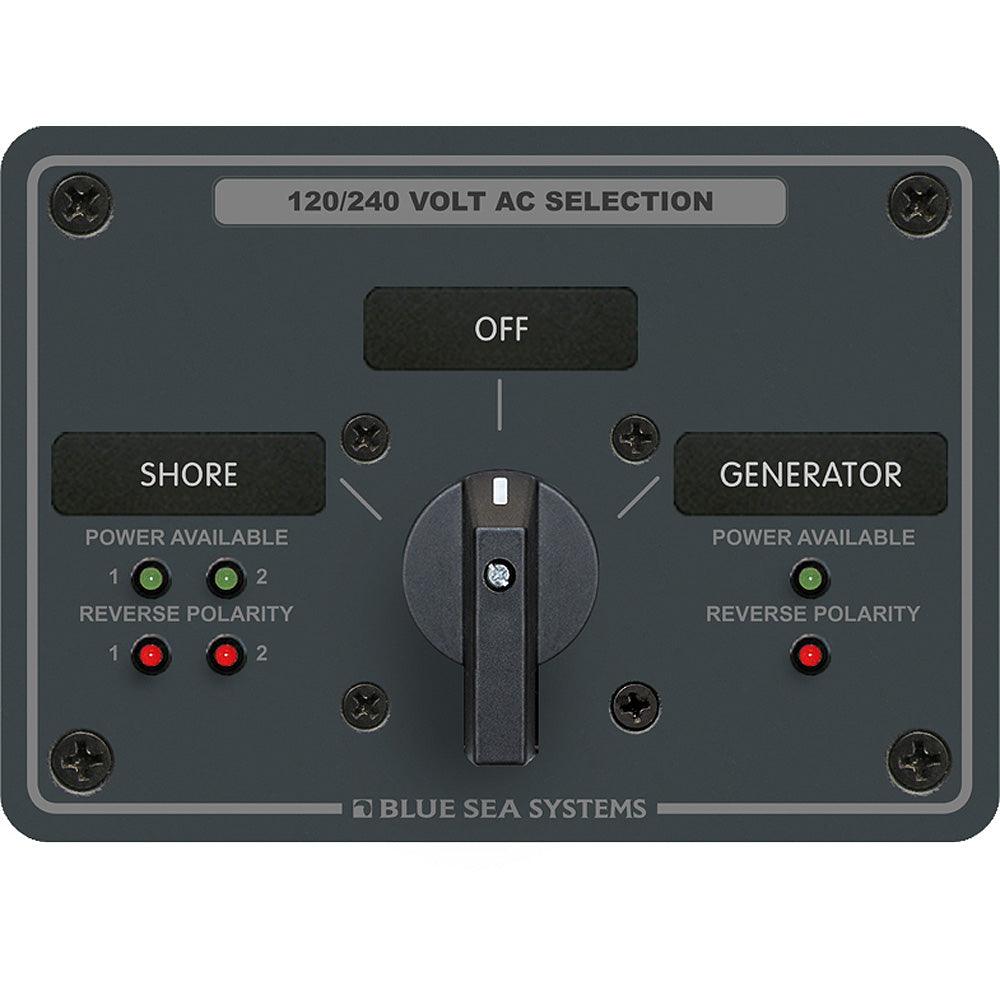 Blue Sea 8386 AC Rotary Switch Panel 30 Ampere 2 Positon + OFF, 4 Pole [8386] - Tetron Marine Store