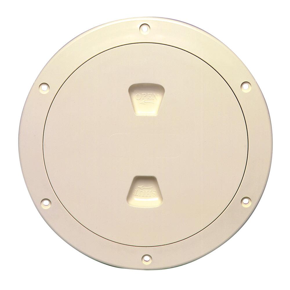 Beckson 6" Smooth Center Screw-Out Deck Plate - Beige [DP60-N] - Tetron Marine Store