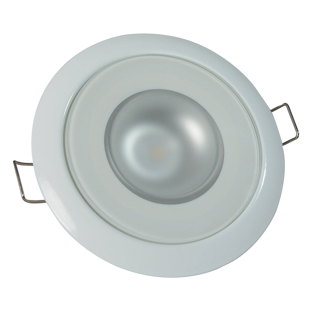 Lumitec Mirage - Flush Mount Down Light - Glass Finish/White Bezel - 4-Color White/Red/Blue/Purple Non-Dimming [113120] - Tetron Marine Store