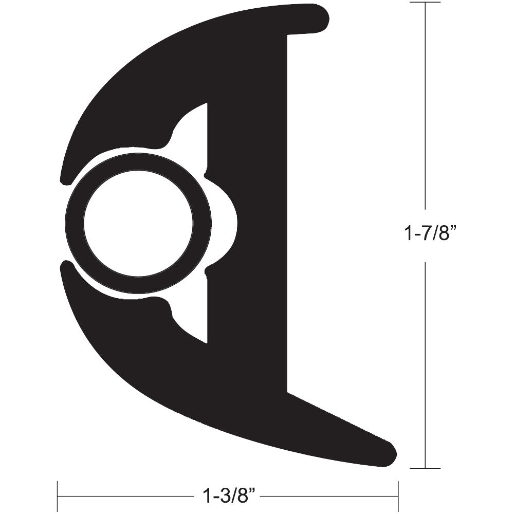 TACO Flex Vinyl Rub Rail Kit - Black w/Black Insert - 50' - 1-7/8" X 1-3/8" [V11-3426BBK50-2] - Tetron Marine Store