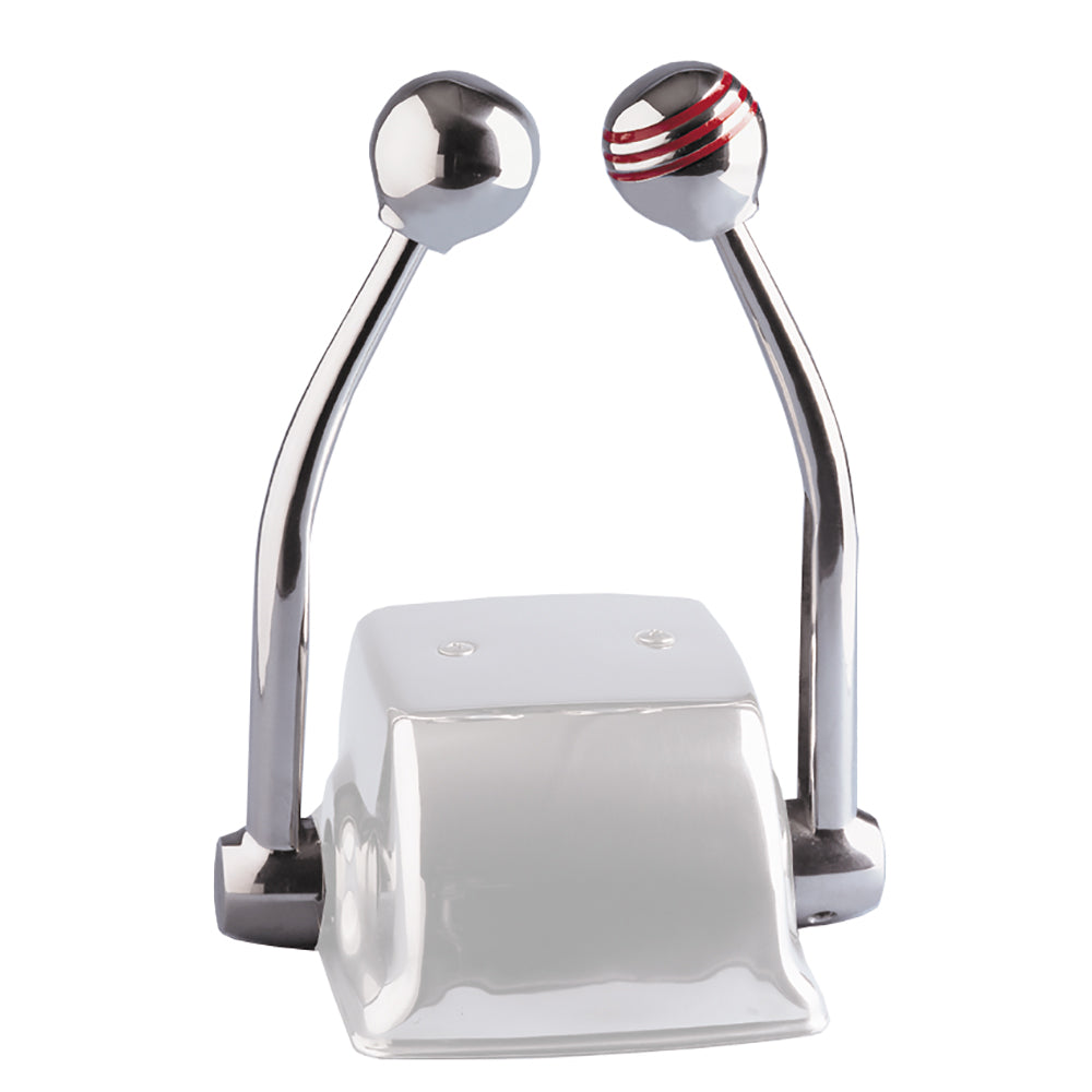 Schmitt Marine Standard Control Arm Set w/Red Throttle Knob Plain Shift Knob - Includes Arms Knobs Only [50050] - Tetron Marine Store
