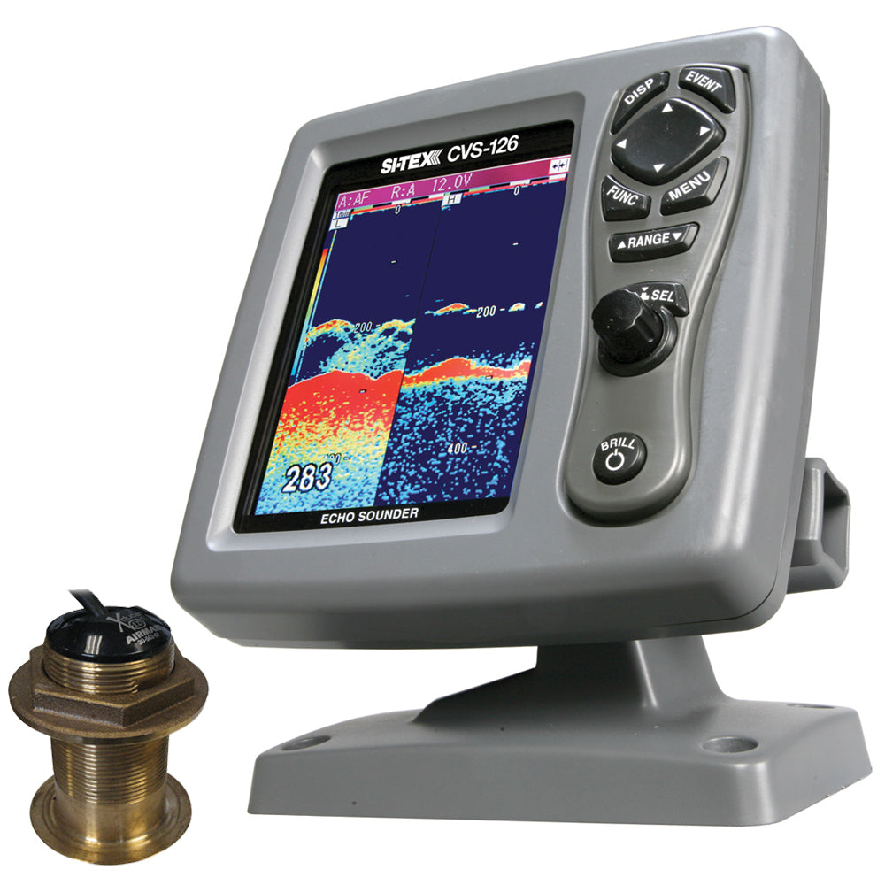 SI-TEX CVS-126 Dual Frequency Color Echo Sounder w/B60 20 Transducer B-60-20-CX [CVS-1266020] - Tetron Marine Store