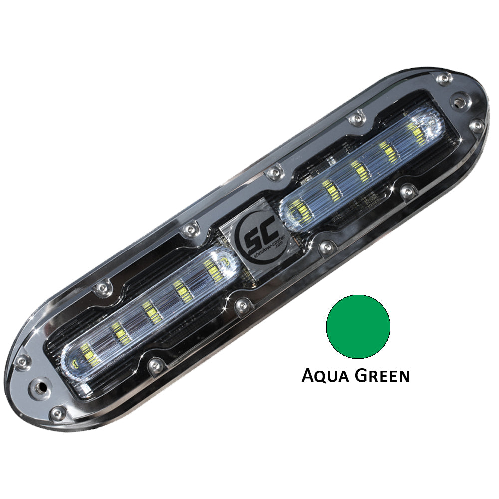 Shadow-Caster SCM-10 LED-Unterwasserleuchte mit 20' Kabel – 316 SS-Gehäuse – Aquagrün [SCM-10-AG-20]
