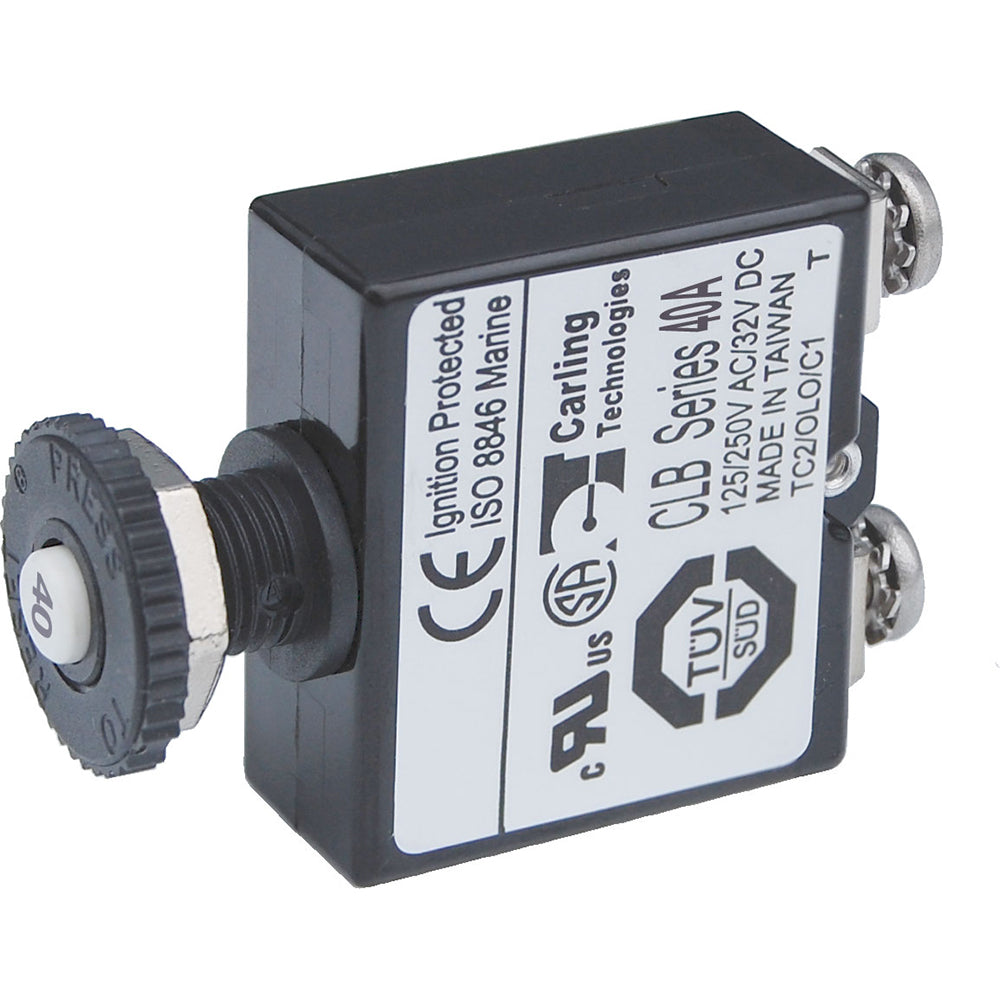 Blue Sea Push Button Reset Only Leistungsschalter mit Schraubklemmen – 40 Ampere [2137]