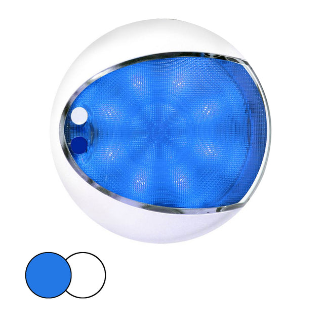 Hella Marine EuroLED 175 Surface Mount Touch Lamp - Blue/White LED - White Housing [959951121] - Tetron Marine Store