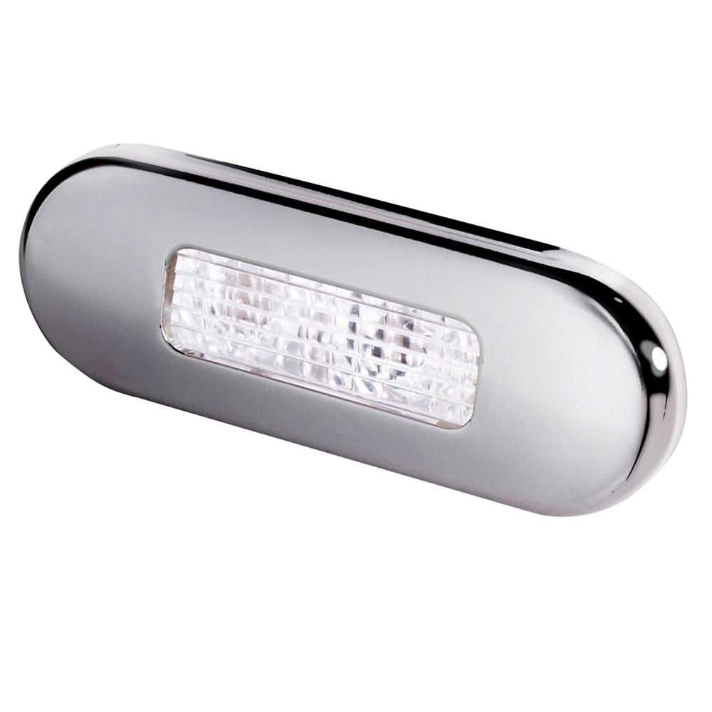 Hella Marine Surface Mount Oblong LED Courtesy Lamp - White LED - Stainless Steel Bezel [980869301] - Tetron Marine Store