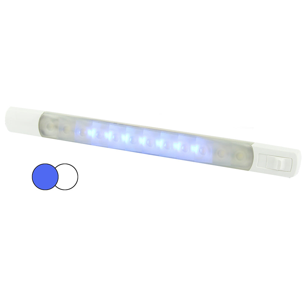 Hella Marine Surface Strip Light avec interrupteur - LED blanches / bleues - 12V [958121011]