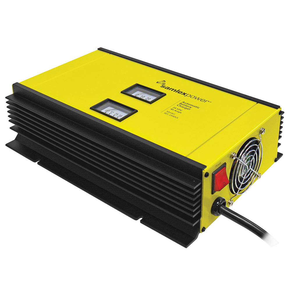 Samlex 40A Battery Charger - 24V - 2-Bank - 3-Stage w/Dip Switch Lugs - Includes Temp Sensor [SEC-2440UL] - Tetron Marine Store