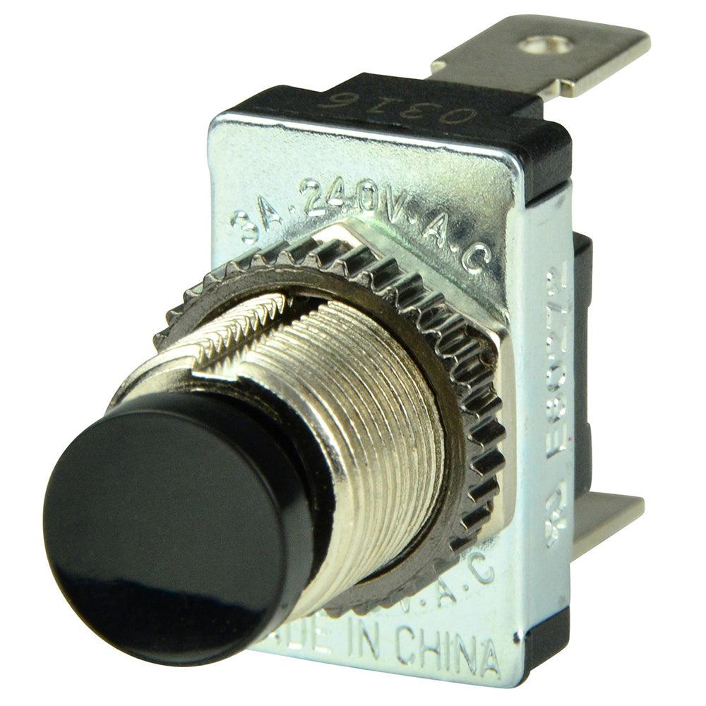BEP Black SPST Momentary Contact Switch - OFF/(ON) [1001402] - Tetron Marine Store