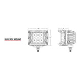 RIGID Industries D-SS Series PRO Spot LED Surface Mount - Pair - White [862213] - Tetron Marine Store
