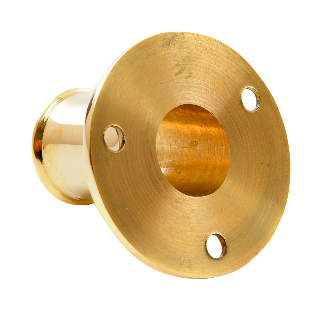 Whitecap Top-Mounted Flag Pole Socket Polished Brass - 3/4" ID [S-5001B] - Tetron Marine Store