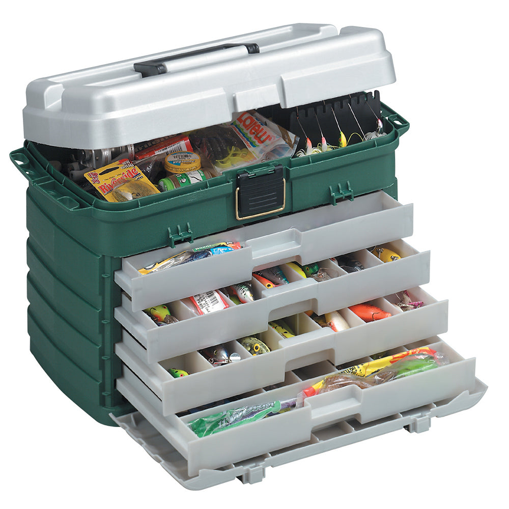 Plano 4-Drawer Tackle Box - Green Metallic/Silver [758005] - Tetron Marine Store