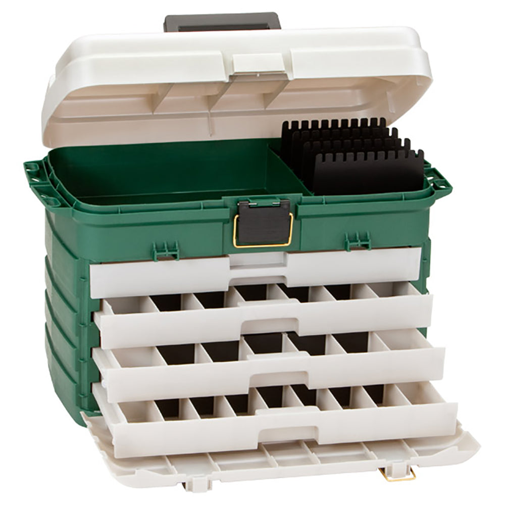 Plano Tackle Box mit 4 Schubladen – Grün Metallic/Silber [758005]