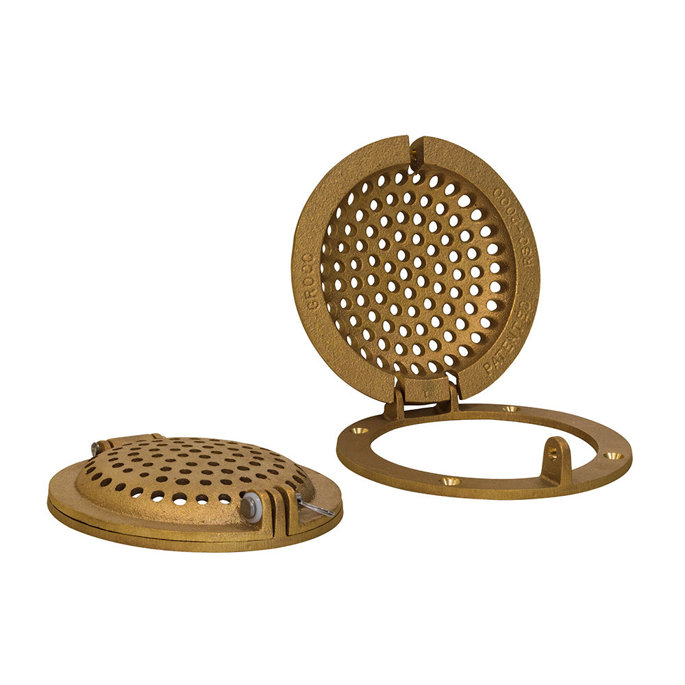 GROCO Bronze runder Rumpffilter mit Zugangstür für bis zu 2" Rumpfdurchgang [RSC-2000]
