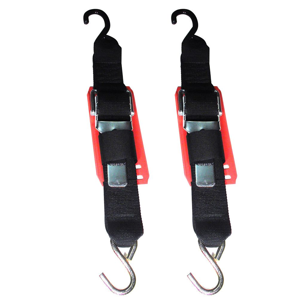 Rod Saver Paddle Buckle Trailer Tie-Down w/Vinyl Pad - 2" x 4 - Pair [2PB4VP] - Tetron Marine Store