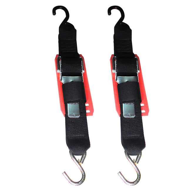 Rod Saver Paddle Buckle Trailer Tie-Down w/Vinyl Pad - 2" x 4 - Pair [2PB4VP] - Tetron Marine Store