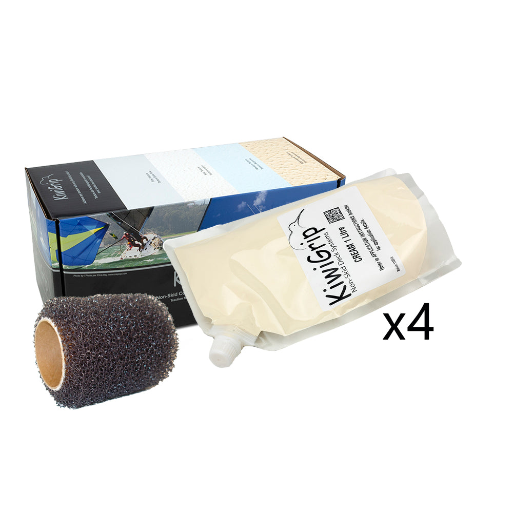 KiwiGrip 4 - 1 Liter Pouches - Cream w/4" Roller [KG-4CP-R] - Tetron Marine Store