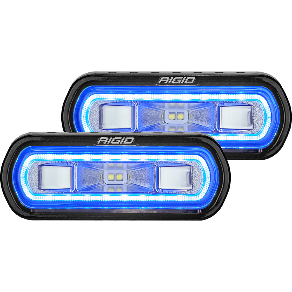 RIGID Industries SR-L Series Surface Mount Spreader Light - Black Housing - Blue Halo [53121] - Tetron Marine Store