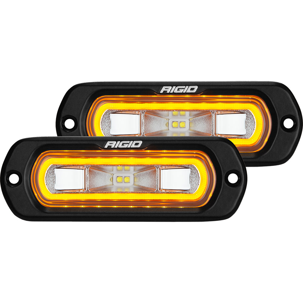 RIGID Industries SR-L Series Flush Mount Spreader Light - Black Housing - Amber Halo [53223] - Tetron Marine Store