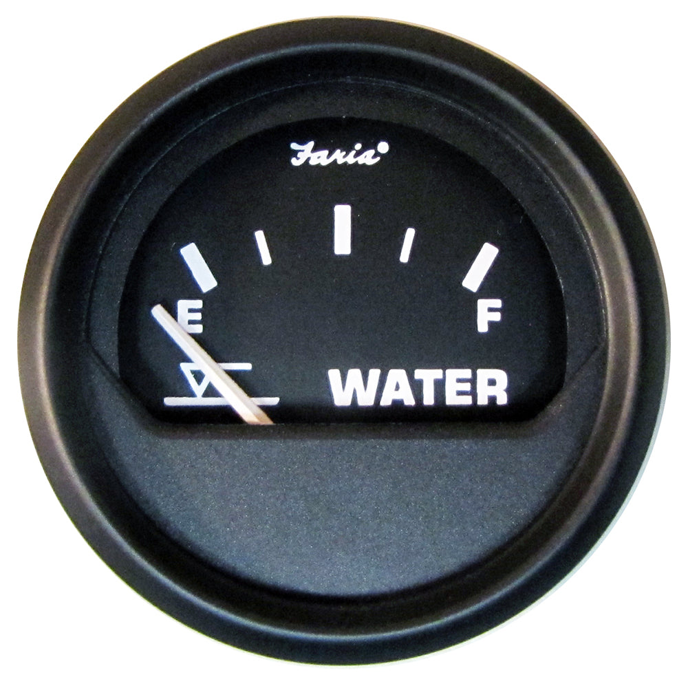Faria Euro Black 2" Tank Level Gauge - Potable Water [12830] - Tetron Marine Store