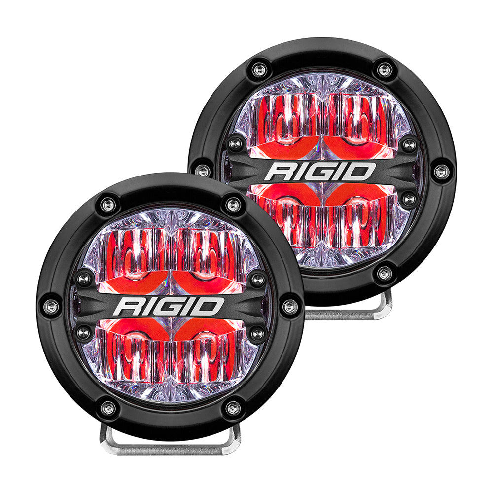 RIGID Industries 360-Series 4" LED Off-Road Fog Light Drive Beam w/Red Backlight - Black Housing [36116] - Tetron Marine Store