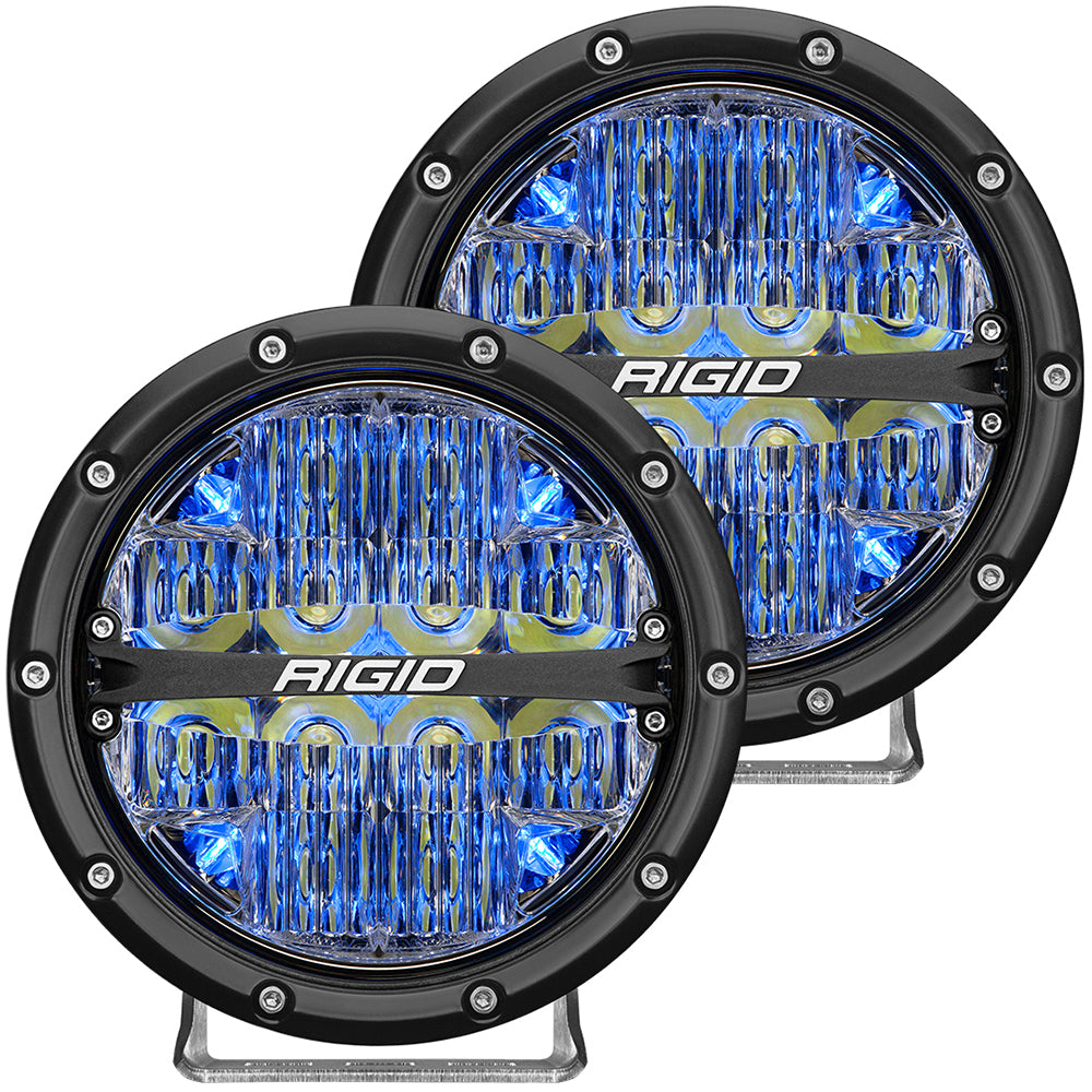 RIGID Industries 360-Series 6" LED Off-Road Fog Light Spot Beam w/Blue Backlight - Black Housing [36202] - Tetron Marine Store