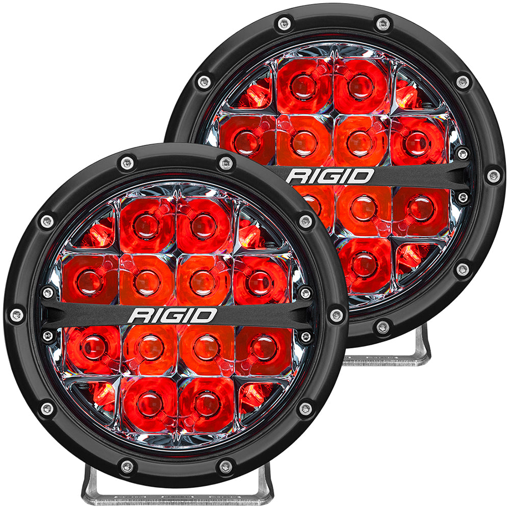 RIGID Industries 360-Series 6" LED Off-Road Fog Light Spot Beam w/Red Backlight - Black Housing [36203] - Tetron Marine Store