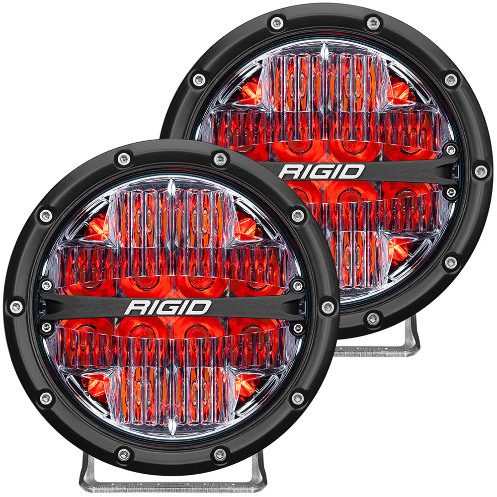 RIGID Industries 360-Series 6" LED Off-Road Fog Light Drive Beam w/Red Backlight - Black Housing [36205] - Tetron Marine Store
