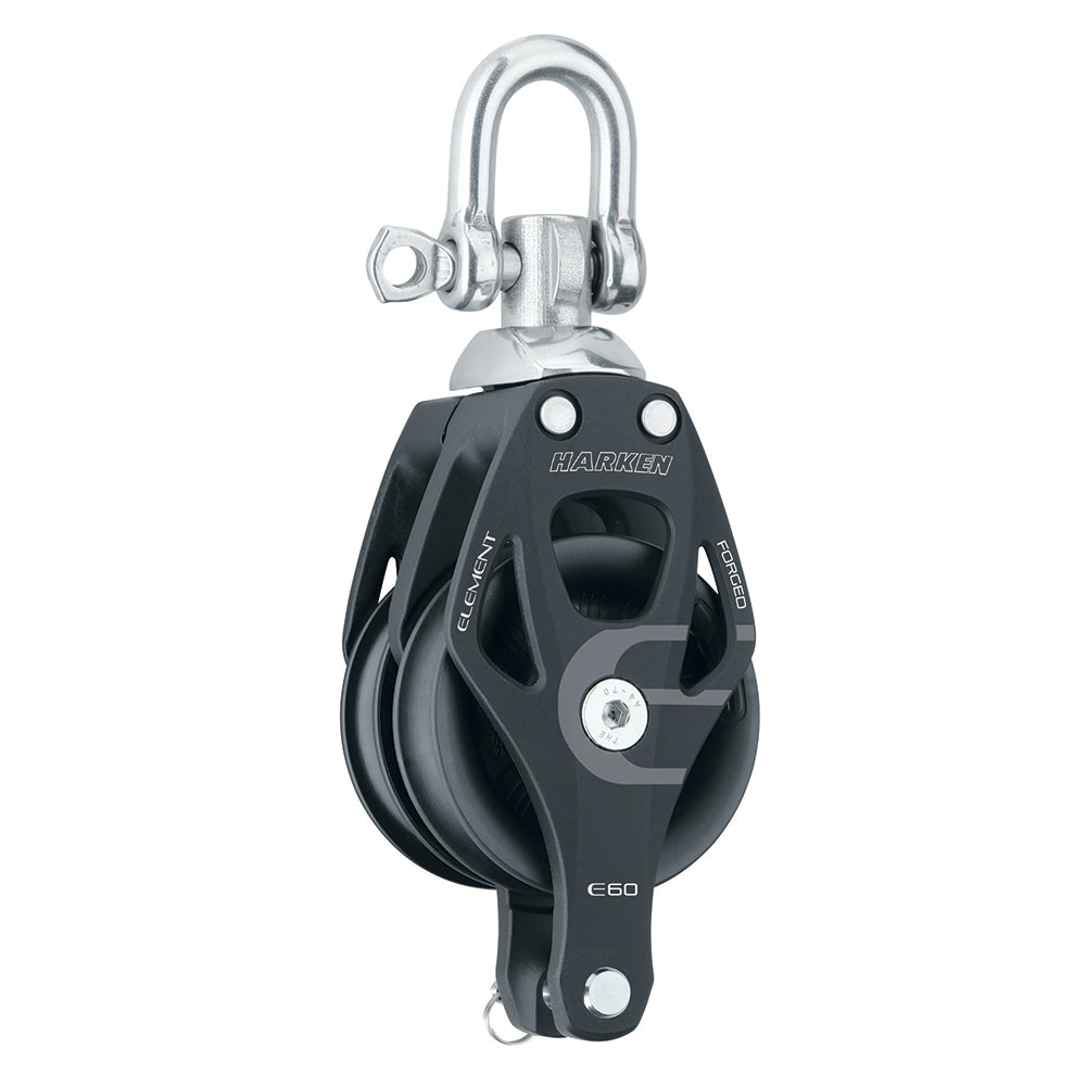Harken 60mm Double Aluminum Element Block w/Swivel Becket [6270] - Tetron Marine Store