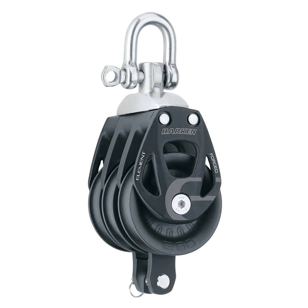 Harken 60mm Triple Aluminum Element Block w/Swivel Becket [6273] - Tetron Marine Store