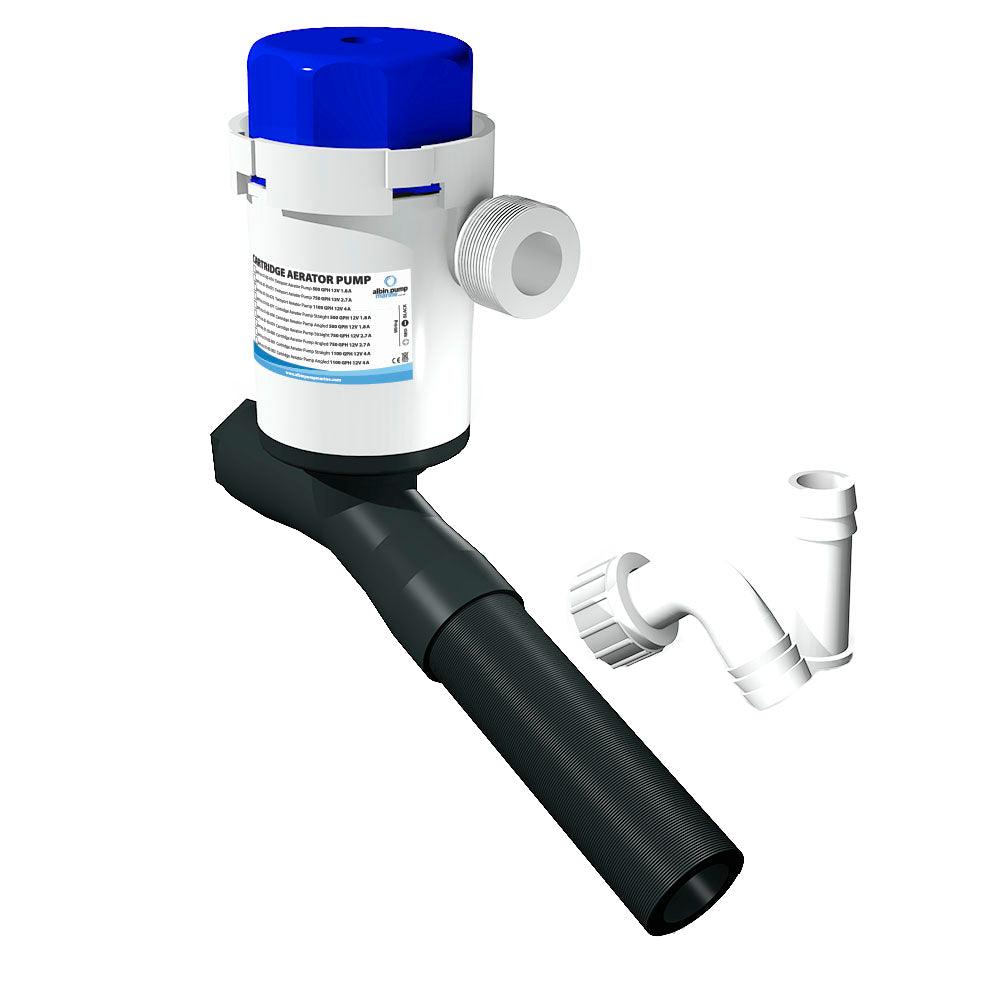 Albin Pump Cartridge Aerator Pump - 500 GPS - 12V - Angled [01-05-078] - Tetron Marine Store