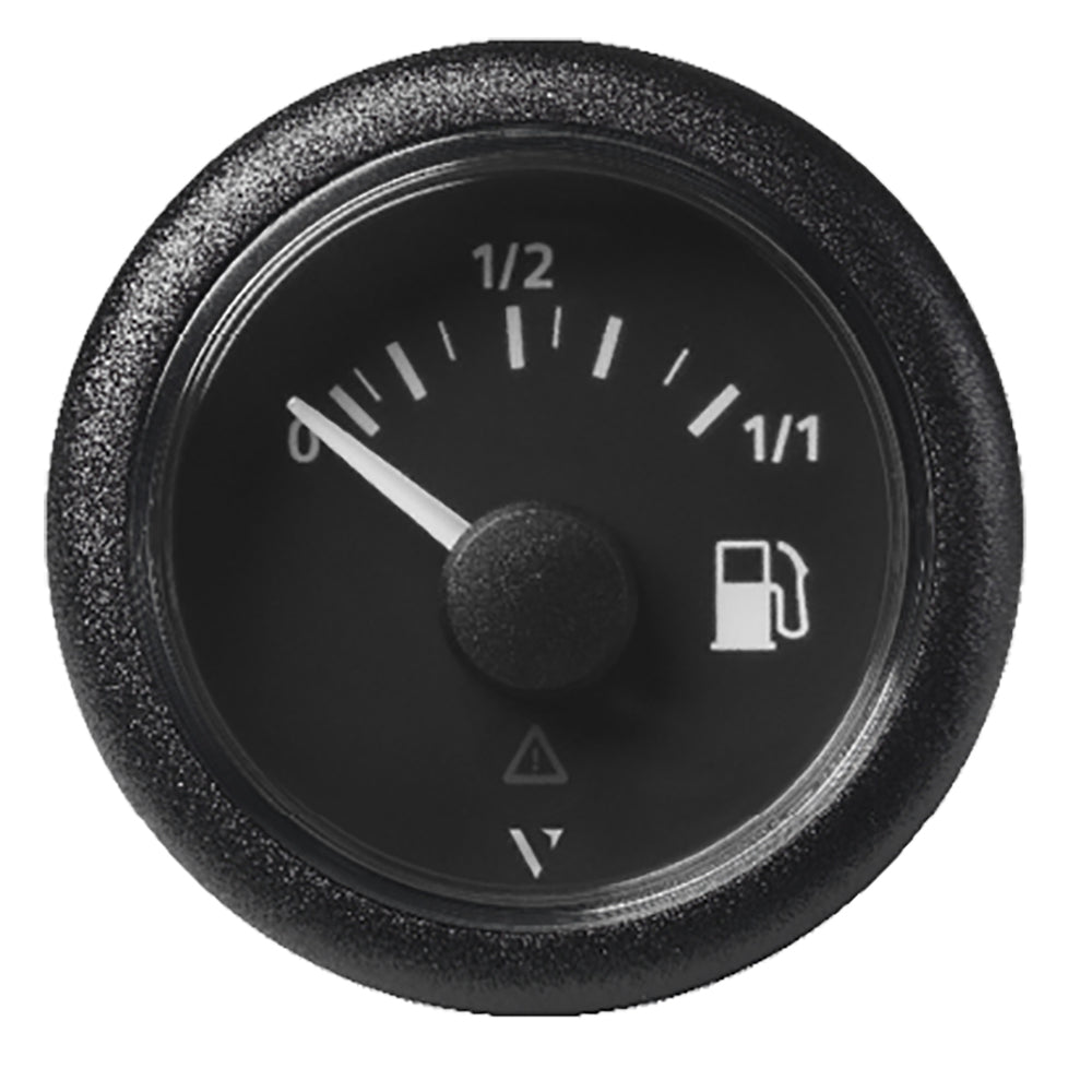 Veratron 52MM (2-1/16") ViewLine Fuel Level Gauge 0-1/1 - 3 to 180 OHM - Black Dial Round Bezel [A2C59514082] - Tetron Marine Store