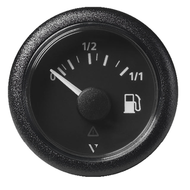 Veratron 52MM (2-1/16") ViewLine Fuel Level Gauge 0-1/1 - 3 to 180 OHM - Black Dial Round Bezel [A2C59514082] - Tetron Marine Store